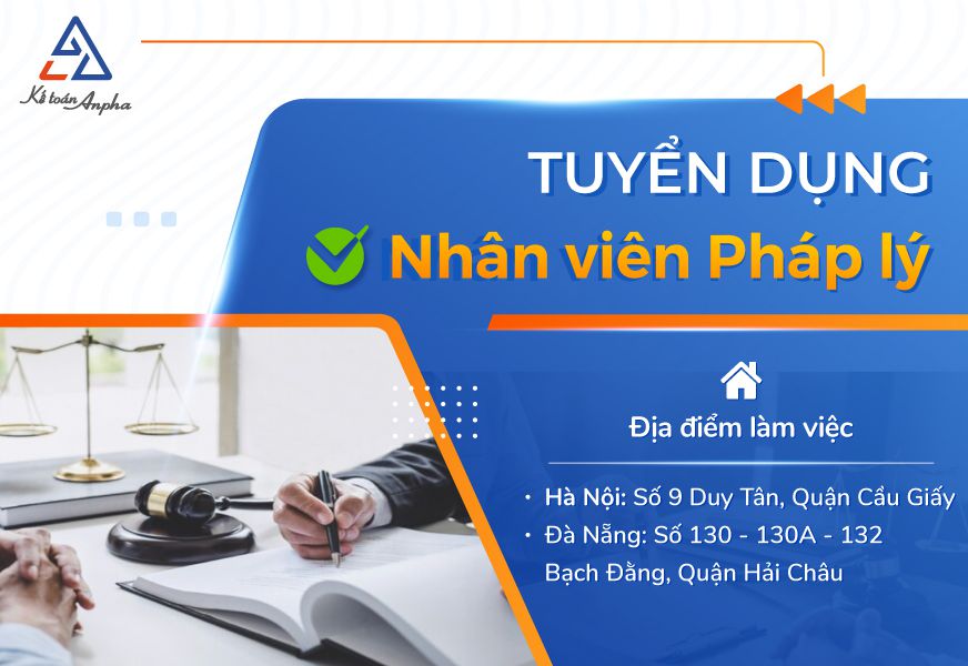 Tuyển dụng nhân viên Pháp lý Hà Nội, Đà Nẵng - Đi làm ngay